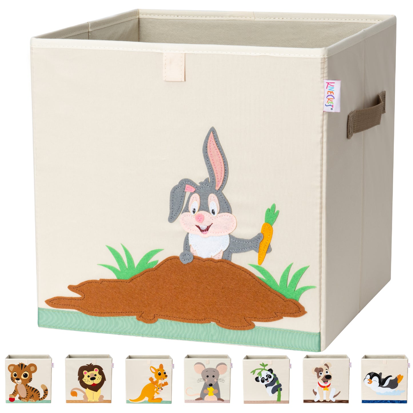 KNECKES Premium Aufbewahrungsbox Kallax Kinder - 8 Motive (33x33x33cm) | Größe passend als Kallax Boxen Kinderzimmer | Spielzeug-Kiste zusammenfaltbar, stabiler Boden, langlebig