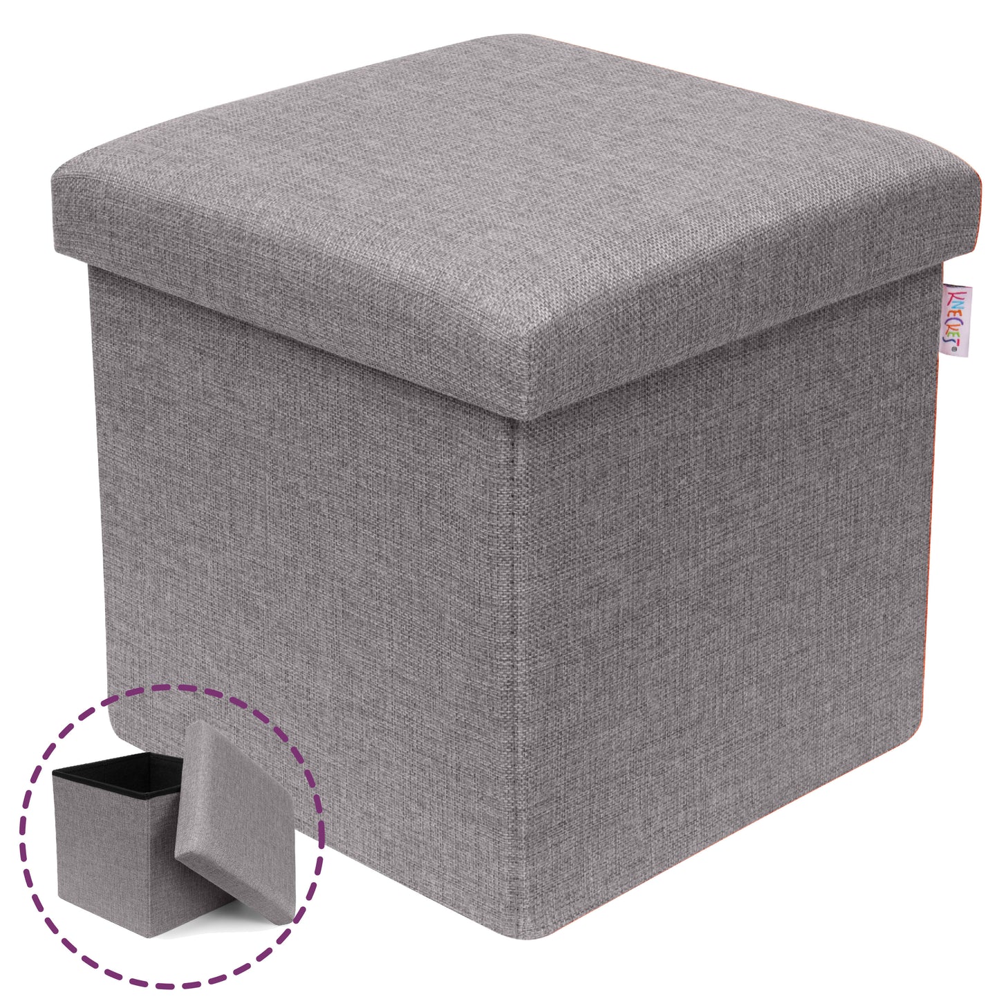 KNECKES Hochwertiger Kinderhocker & Sitzhocker (30x30x30cm) | ideal für Kinder als Kinderzimmermöbel | Hocker zusammenfaltbar