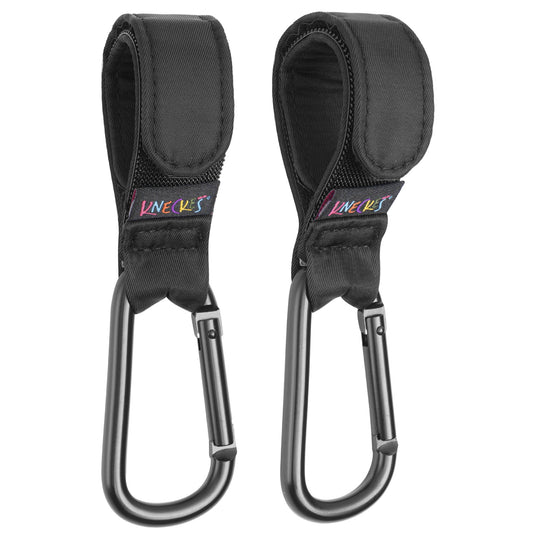 KNECKES Stabiler Kinderwagenhaken/Stroller Hooks (2er Set Tragkraft 40 kg) Klettverschluss